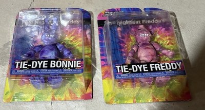 Five Nights At Freddys Tie Dye Die Figure Set of 2 Bonnie Freddy Figures!
