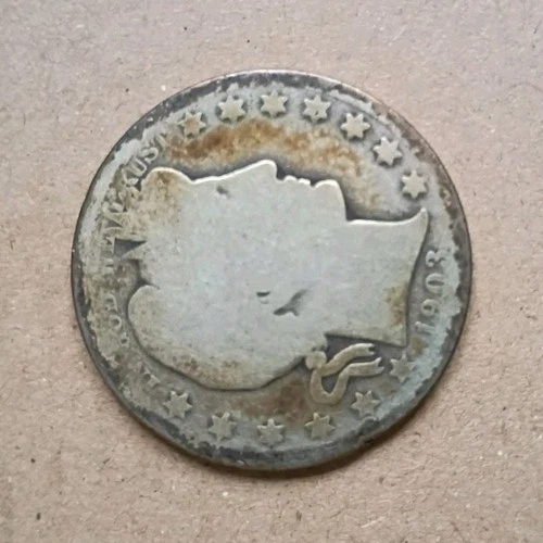 1903-O Barber Half Dollar Silver Coin, Circulated 50C US Variety