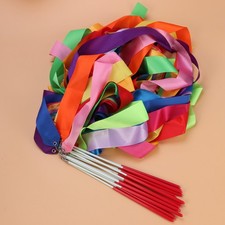 14pcs streamers Ribbon Dancing Ring Sensory Rainbow Worship Flags Dance Ribbons