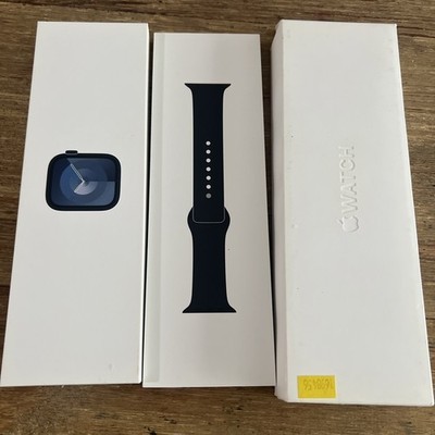 Apple Watch Series 9 41mm Aluminum Case with Sport Band - Midnight, S/M (GPS +
