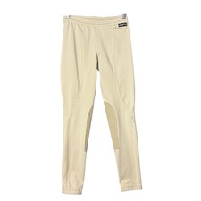Kerrits Girls Riding Tights Youth M Tan Knee Patch Equestrian Leggings.