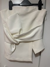 NEXT White Twist Crepe Top Size 8 Evening Occasion Party Top