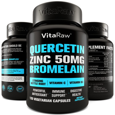 Quercetin with Bromelain 500mg Capsules, Supports Immune Response, Joint Comf...