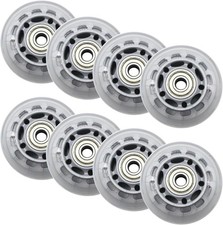 Inline Skate Wheels 64mm, Clear Roller Blade Replacement Wheels with Bearings...