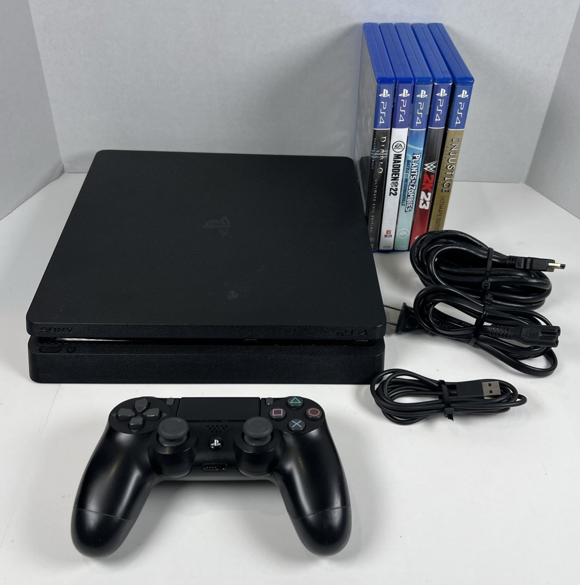 北米版 PlayStation 4 slim 1TB CUH-2215B PS4 PlayStation 4 Slim Console (CUH-2215B) 1TB w/ Controller/ 5 Games