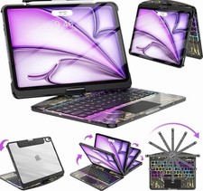 SIBEITU Rotating Keyboard Folio Case for Apple iPad 10th Gen 10.9 Black