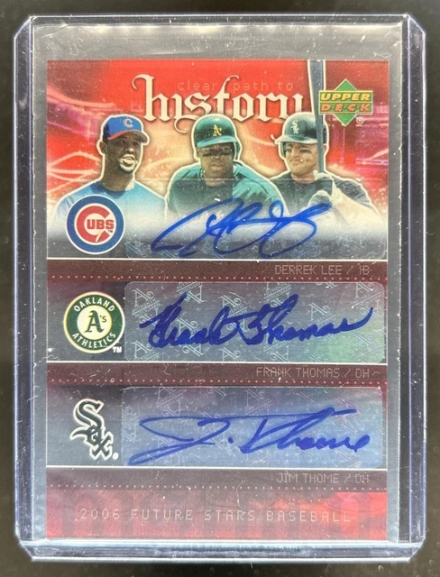 2006 UD Future Stars Derrek Lee Frank Thomas Jim Thome Geschichte dreifaches Auto #LTT