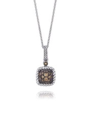 LeVian 14K White Gold Pendant Necklace Jewelry for Women with Chocolate Diamond