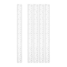 5pcs Plastic Rulers 12" 30cm Clear Straight Ruler with Hole, Clear White
