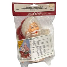 Vintage Fibre-Craft Santa Air Freshener Doll 5.5in 3426 1992 Crochet Christmas