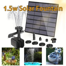 Solar Powered Bird Bath Fountain Pump with 6 Nozzles 1.5W Solar Water Fountain,a