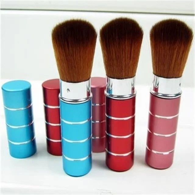 Base en polvo facial retráctil rubor cepillo de maquillaje con tapa - Herramientas cosméticas Foto 3 de 4