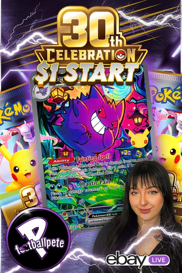 💎$1 START POKEMON + 30th ANNIVERSARY💎W/PFOOTBALL