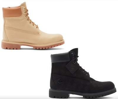 Timberland 6'' Premium H2OPROOF Beige Full Grain Leather Black Emboss Nubuck Boot