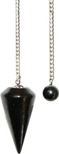 Shungite Pendulum Rounded Taper Crystal Healing Divination Manifestation Tool