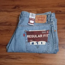 Vintage 2004 Levi's 505 Regular Fit Light Wash Blue Denim Jeans NWT