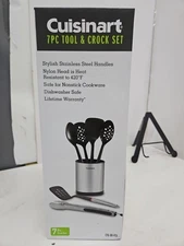 Cuisinart 7pc Kitchen Utensil Tools Set with Storage Crock, Black CTG-00-FC6