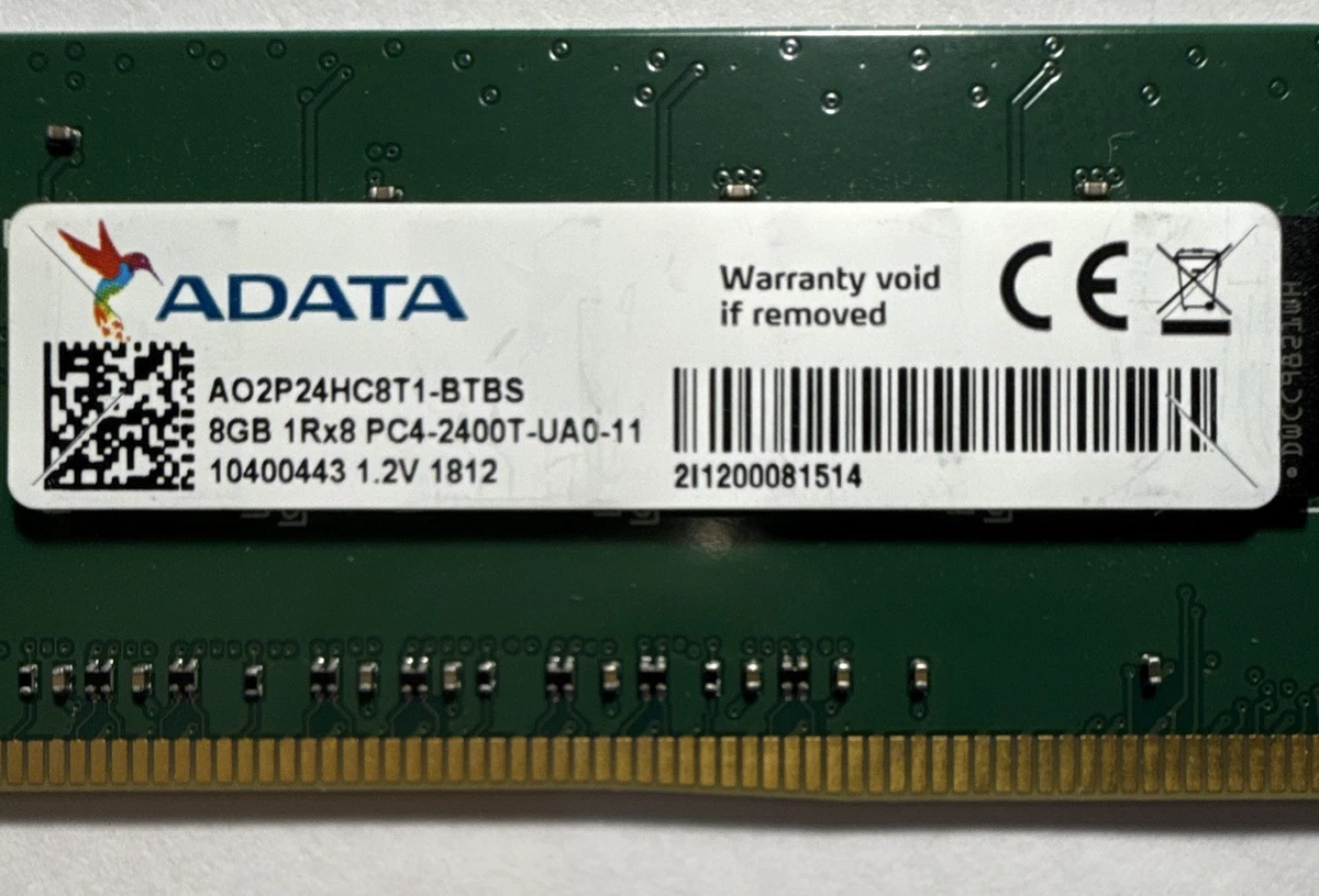 ADATA PC4-19200 (DDR4-2400) Bus Speed Computer RAM 8 GB Total