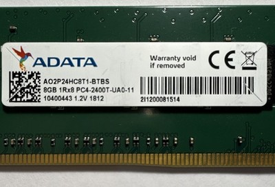 ADATA 8GB DDR4 288-Pin UDIMM PC4-2400T AO2P24HC8T1-BTBS