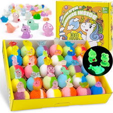 Bath Bombs for Kids with Toy Inside, 30 PCS Natrual and Organic Bubble Bath Bomb
