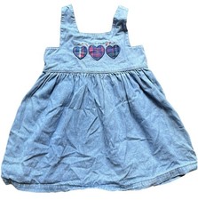 Vintage OshKosh Denim Heart Dress Girls 6x Overalls
