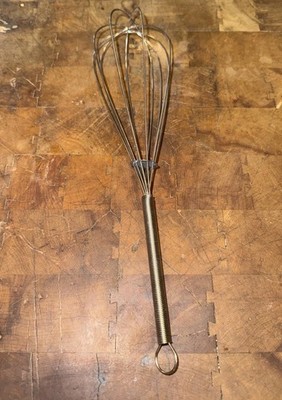 Stainless 12'' Whisk Hand-Held Egg-Beater Vintage Mixer Frother Whipper