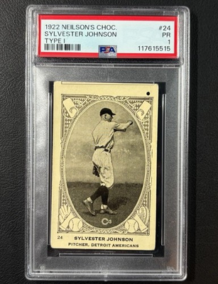 #ad 1922 Neilson#x27;s Chocolate Type I Sylvester Johnson #24 PSA 1 C $79.95