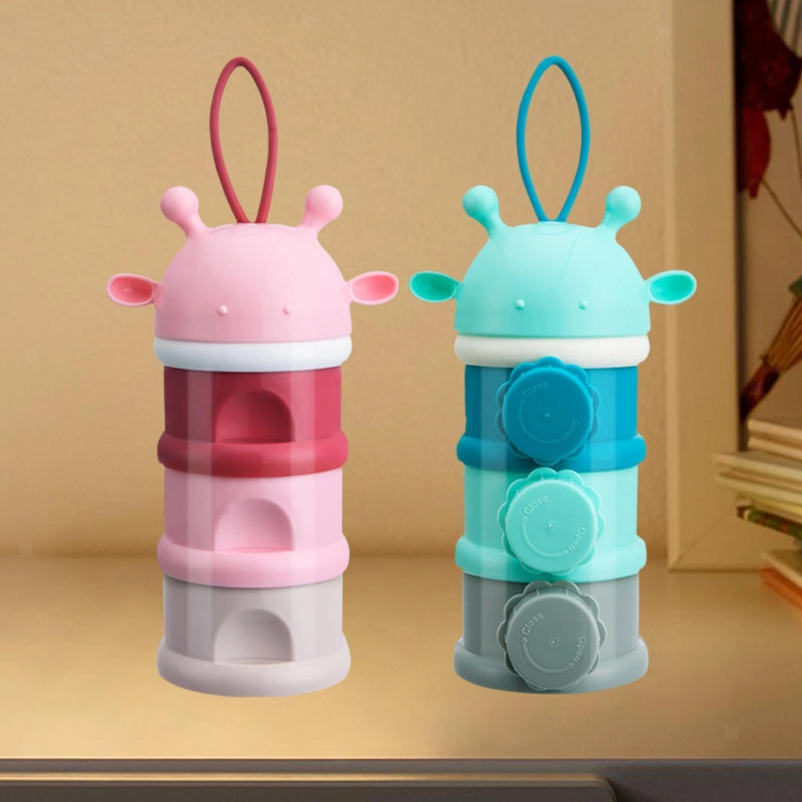 2 Pieces Protein Containers 3 Layers Lightweight Multifunctional with Handle