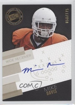 2014 Press Pass Signings Gold X's & O's 50/175 Mike Davis Rookie Auto RC 0f8