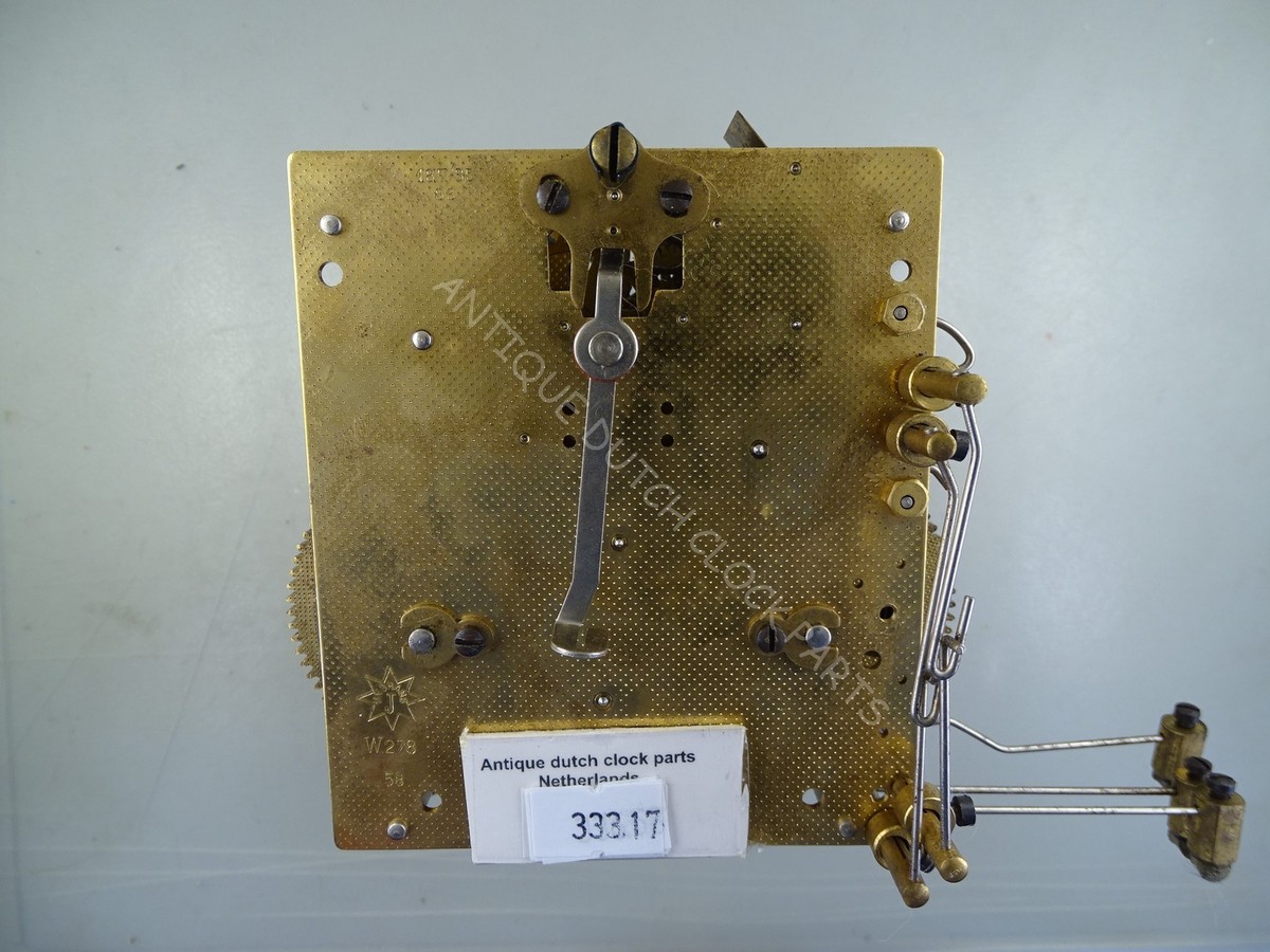 GERMAN JUNGHANS CLOCKWORK MARKED W-278 AND 58 WITH 3 HAMMERS ON
