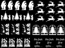Christmas Angel Nativity 31 pcs 1 Inch White Fused Glass Decals