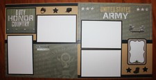United States Army scrapbook pages 2 each 12 x 12 Handmade photo ready military