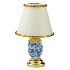 Doll House Table Lamp Blue & White Ceramic Working 1:12 Scale Light DE064 tumdee