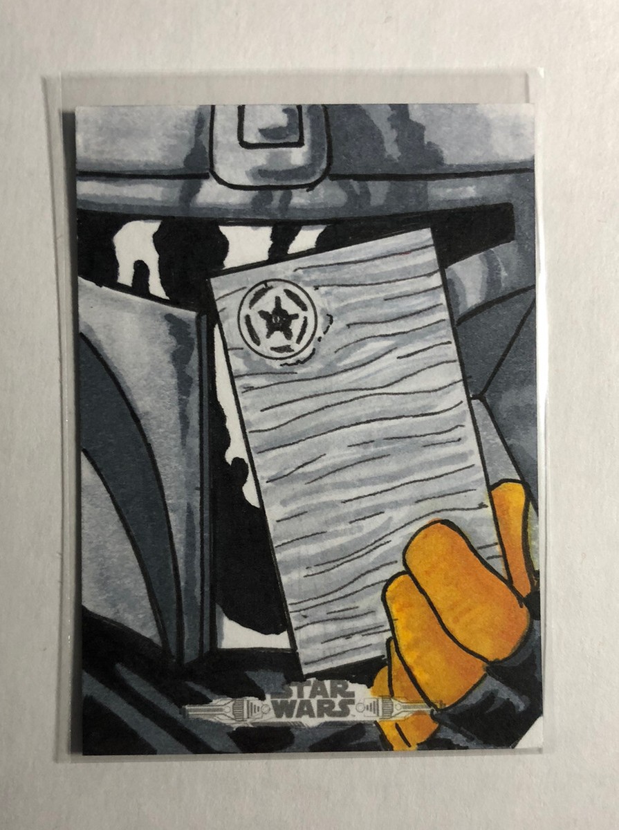 BOUNTYHUNTER sketch monster 1st Mandalorian Sketch Card Dan Lawler
