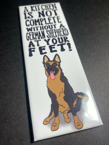Black Tan German Shepherd Magnet Dog Portrait Gift Collectible Kitchen Decor - Picture 12 of 12