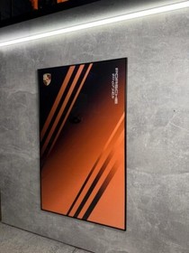 Art Holder Frame on the Wall 80x50 cm.  Technic 42056 Porsche 911 GT3 RS Orange