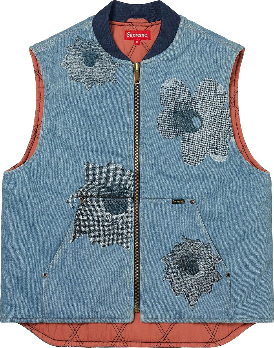 Gilet de travail Supreme Nate Lowman en denim, taille M
