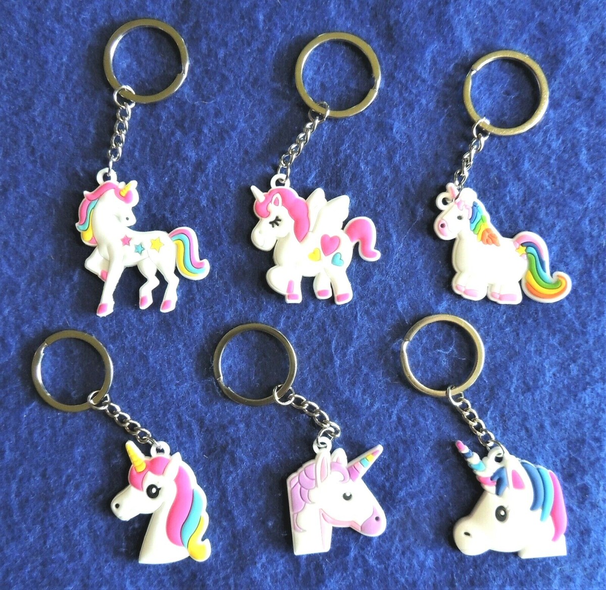 1) Unicorn Keychain Foam Rubber Child's Key Chain Ring Trendy