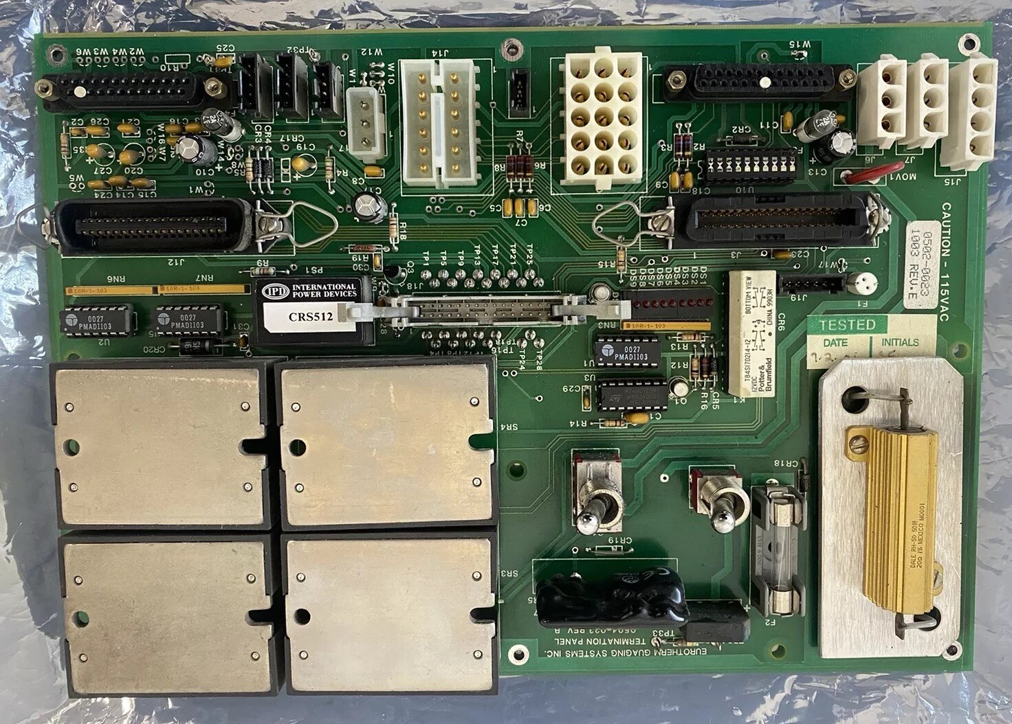 EUROTHERM Guaging Systems Termination Panel 0504-023 Rev B Control Board
