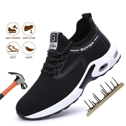 Zapatos de seguridad para hombre Zapatos de trabajo ligeros S3 Gorra de acero Zapatillas EU 37-48 - Imagen 2 de 26
