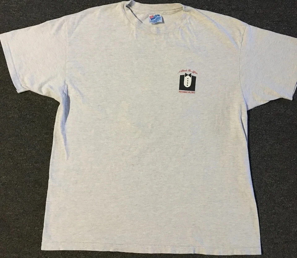 Vtg 90s ASU Tri Sigma Black Tie Affair Faded Shirt L XL Sorority College Grunge - Image 2 of 4