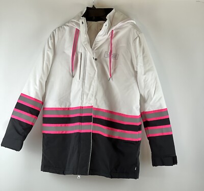 Reflective After Dark Women's XS Vans Jacket White W/ Pink Black