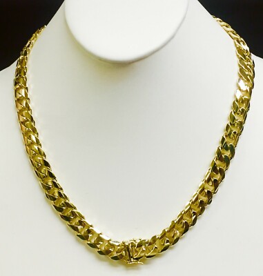 10k Solid Yellow Gold Mens Miami Cuban Curb Link 28 10k Solid Yellow Gold Mens Miami Cuban Curb Link 28