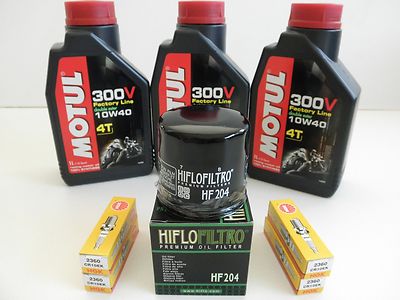 KIT TAGLIANDO 3 LITRI MOTUL 300V FILTRO CANDELE PER YAMAHA YZF R6 2006 ...