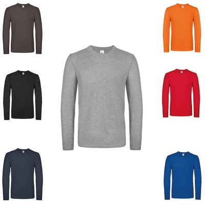 B&C T-Shirt E150 Long Sleeve / Unisex Herren Langarrm T-Shirt bis 4XL Baumwolle