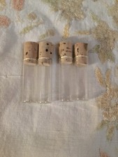 Lot of 18 Clear Glass Vial Clear Cork Top Vintage / New 3 1/2 cm unused