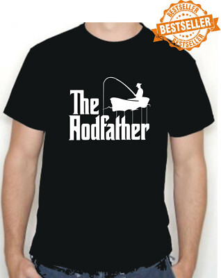 FISHING T-SHIRT THE RODFATHER GOD FATHER Spoof MOB