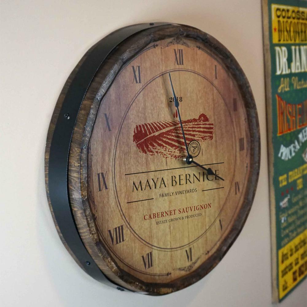 Personalize Your Own Wine Label Quarter Barrel Clock