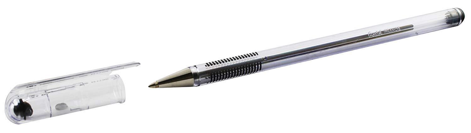 Pentel Superb Ball Pen Medium 1.0mm Tip 0.5mm Line Black Ref BK77M-A  12 Count (