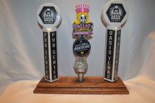 Handmade American Red Oak 3 Beer Tap Handle Display for Bar